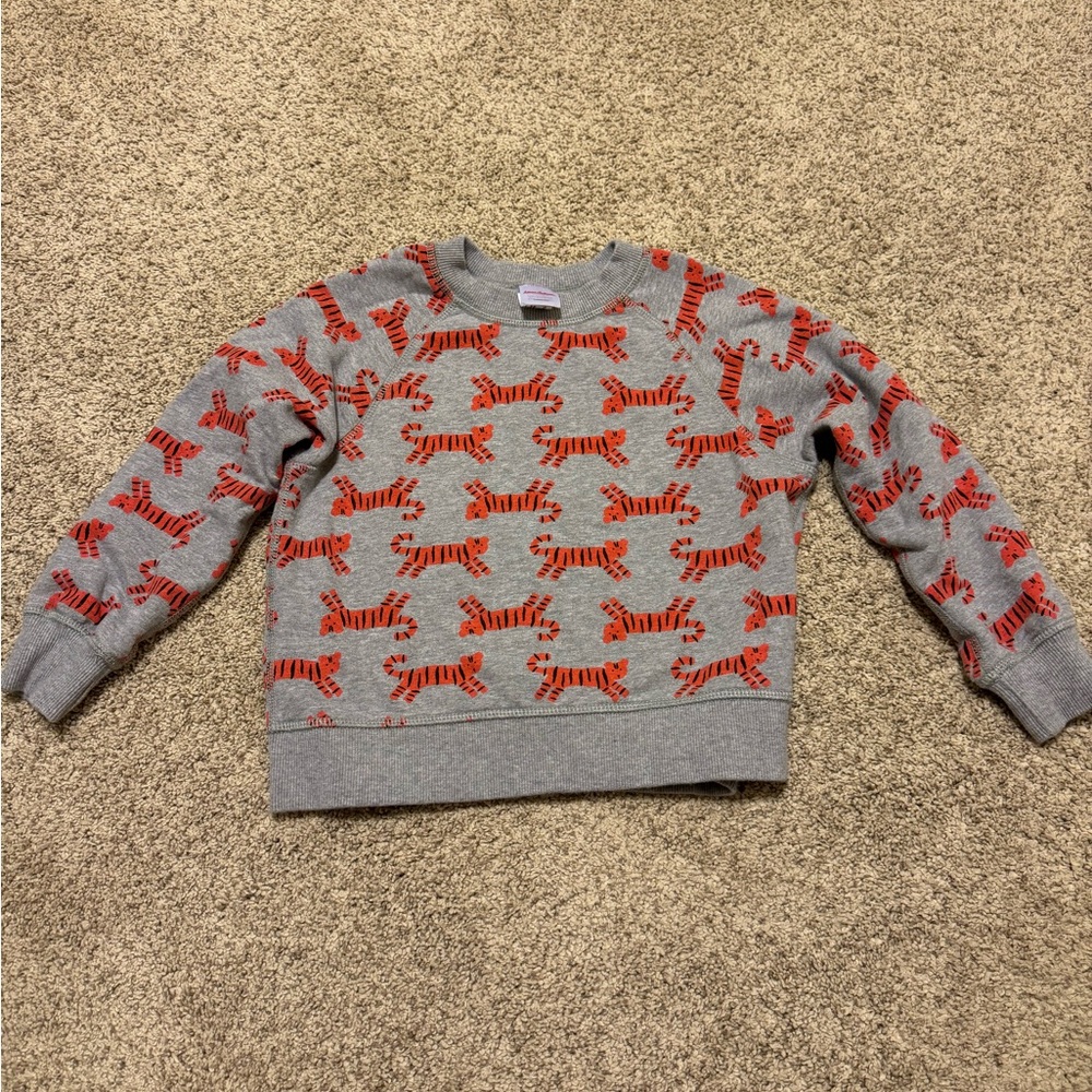 Hanna Andersson Red and Gray Dachshund Sweatshirt